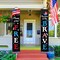 3PCS 4th of July Porch Banners – Patriotic Independence Day Outdoor Decorations, Memorial Day & Veterans Day Hanging American Flag Signs for Front Door, Patio & Yard